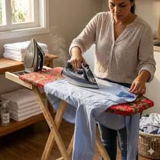 Tábua de Passar Roupas com duas regulagens de Altura e Base para Ferro