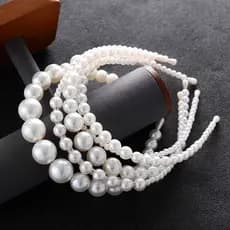 Tiara Delicada, Elegante, Bonito ，Estilo de Pérola, Brilho e Sofisticação Acessórios De Cabelo