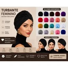 Turbante Feminino Estiloso Com Elástico Ajustável Para Cabelo