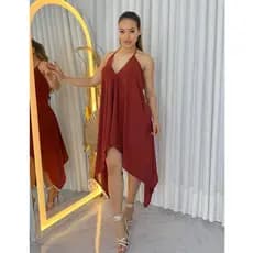 Vestido Casual Envelope Feminino Multiuso Básico Bico Pontas Verão