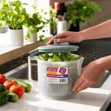Secador de Salada Manual Centrífuga 2,5L p/ Folhas Frutas Verduras Legumes Mega Oferta Envio Rápido!
