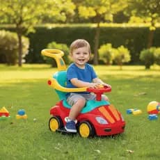 Carrinho de Passeio Infantil Mega Car C/ Empurrador Vermelho Homeplay Super Oferta Envio Rápido