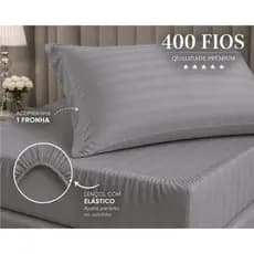 Roupa de Cama Solteiro Lençol com Elástico + Fronha 400 Fios Luxo Tecido Soft Respirável Mega Oferta