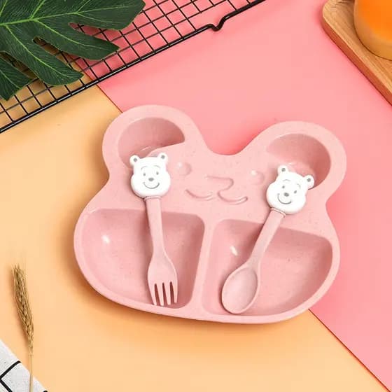 Prato Infantil Ursinho bebe comida alimentação