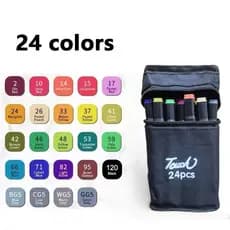 Conjunto Estojo e Canetas para Pintar Colorir Marcadores Ponta Dupla
