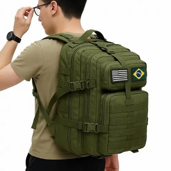 Mochila Grande Tática 50 Litros Camping com Alça Reforçada