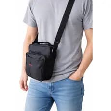 Bolsa Shoulder Bag Transversal Unissex com Design Funcional, Dois Zíperes e Compartimentos Seguros