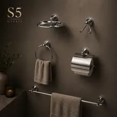 Kit Acessórios Para Banheiro de Metal Aço Inox 5 Peças Stander