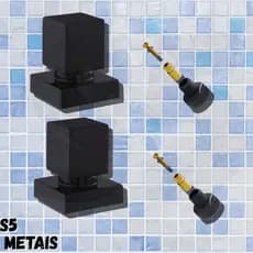 🔥 KIT 2 Acabamentos de Metal Quadrado – Registro Chuveiro Deca/Docol | Preto Ultra Chic para Pressão & Gaveta! 💥