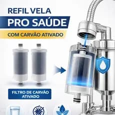 Kit 2 Refil Universal Filtro Torneira Carvão Ativado Saúde