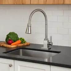 Torneira Gourmet Cozinha Flexível Quadrada Cromada 2 Jatos Chuveirinho 1/4 Volta Alta Pressão Bancada