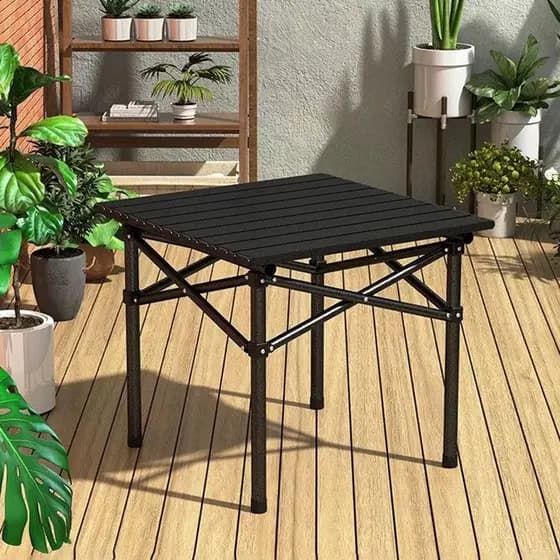 Mesa De Camping Praia Jardim Dobrável Leve Portátil Aço Inox