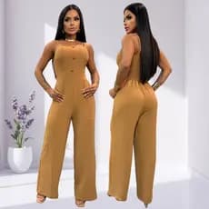 Macacão feminino Estilo Minimalista100% Poliéster tecido Duna Para Todas as Estações