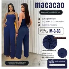 Macacão Femenino Longo Estiloso Bem Confortável [ veste 36/44 ]