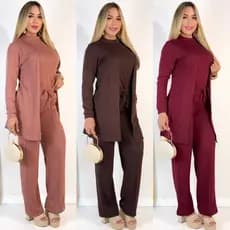 CONJUNTO FEMININO LÃNZINHA DE FRIO OUTONO INVERNO 3 PEÇAS ESTILOSO PANTALONA