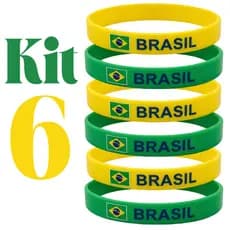 Kit 6 Pulseiras Brasil Copa 2026 Torcida Oficial Unissex