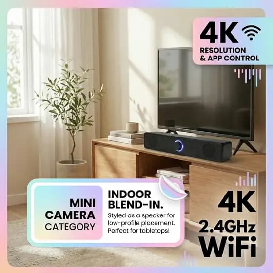 Câmera WiFi De Áudio Bluetooth Com Acesso Remoto via Móvel , De Segurança Doméstica Interna 4K Alertas AI E Reprodução L