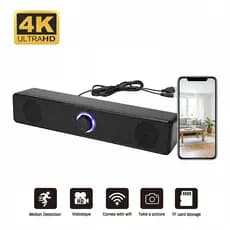 Câmera De Alto-Falante Sem Fio 4K UHD Alto-falante Bluetooth Dispositivo De Casa Inteligente Controle remoto Spy Camera