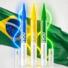 Trio Canetas Delineadoras Coloridas BRASIL !!!!  Oceane 4You