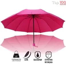 Guarda Chuva Grande Reforçado Cabe Na Bolsa Colorido Liso / SZJ-111