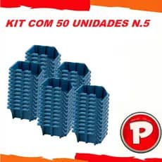 KIT 50UN caixas Bin Organizadoras de parafusos Plástico Azul N°05 Resistente Empilhavel