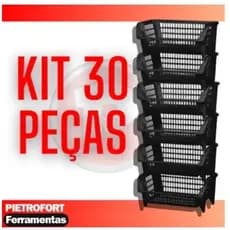 30 Peças Cesto Empalhável Expositor Organizador Preto