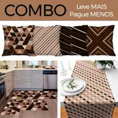 COMBO DECORAÇÃO: Kit com 4 Capas para Almofadas + Kit com 3 Tapetes para Cozinha + Trilho de Mesa 03