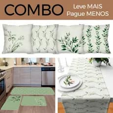 COMBO DECORAÇÃO: Kit com 4 Capas para Almofadas + Kit com 3 Tapetes para Cozinha + Trilho de Mesa 05