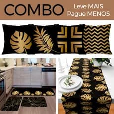 COMBO DECORAÇÃO: Kit com 4 Capas para Almofadas + Kit com 3 Tapetes para Cozinha + Trilho de Mesa 06
