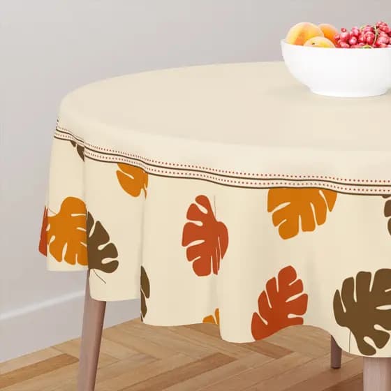 Toalha de Mesa Redonda para 4 Lugares Exclusiva Tamanho 135X135cm Costela de Adão