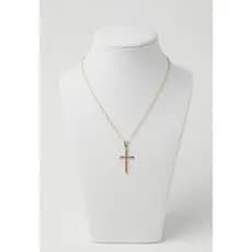 Colar, Gargantilha 45 cm, Pingente de Cruz Fina Folheado A Ouro 18k Antialérgico
