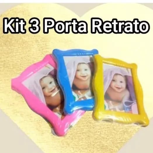 Kit 3 Porta Retrato, Quadro pra foto Plástico Lembrancinha 10 x15