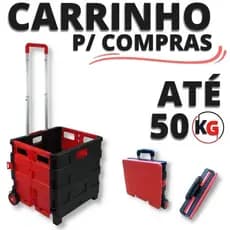Carrinho Da Compras Feira Mercado Dobravel Vira Maleta Portátil Multiuso