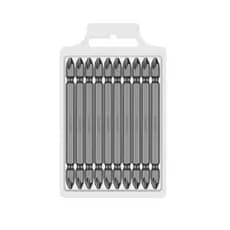 Kit 10 Peças Bits Ponteira Dupla Philips 100mm Aço Vanádio Imantado Ph2 Para Parafusadeira Profissional