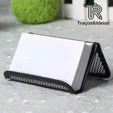 Suporte Porta-cartões e Celular de Malha Metálica - Ideal para Escritório e Home Office