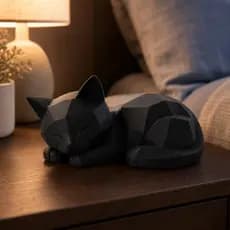 Escultura Decorativa De Gato Dormindo Minimalista Fofinho