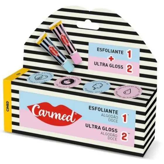 Kit Carmed 2 Em 1 Hidratante Labial E Esfoliante Algodão Doce 10g - Cimed