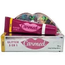 CARMED HIDRATANTE LABIAL ROSA GLITTER  3 EM 1 - CIMED