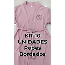 Kit 10 Robes / Kimonos Zero Manchas Bordados sua Logo