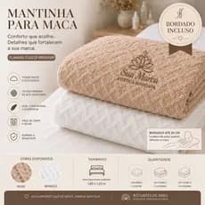 Manta 1,20x1,80 Premium Bordada sua logo para Maca, Clínicas de Estética HOF