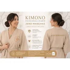 Robe Kimono Zero Manchas Bordado Peito e Costas