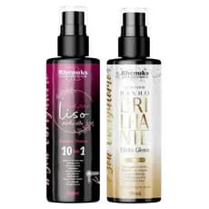 KIT SPRAY PROTETOR TÉRMICO CAPILAR MEU LISO E BANHO BRILHANTE 200ml RHENUKS