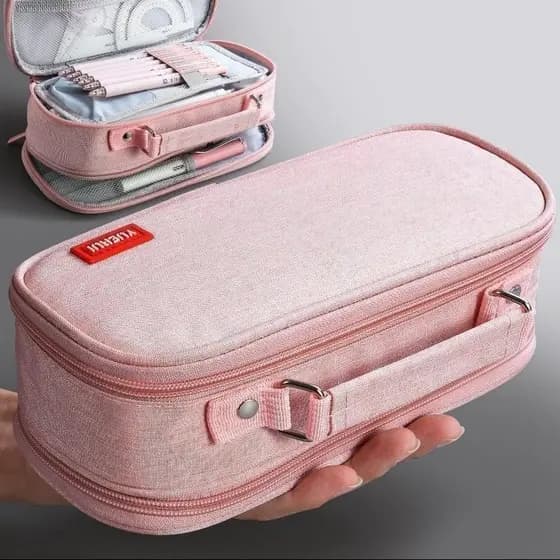 Bolsa de armazenamento portátil com estojo de lápis de grande capacidade CASA BOM