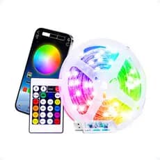 Fita Led Cordão Pisca Pisca 5/10/20 Metros RGB Bluetooth Com Controle Remoto CASA BOM