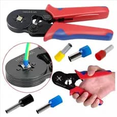 Alicate Crimpar Prensa Com Catraca Ajustável Trava de Segurança Terminal Ilhos Tubular 0,25 A 10mm² 6-4A CASA BOM