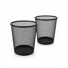 KIT 2 CESTOS DE LIXO EM TELA METÁLICA - DESIGN MODERNO