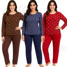 2 Pijama de Suede Inverno Vanessa Longo Feminino com Blusa de Frio Calça Comprida Confortável Cores Sortidas