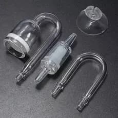 Kit Difusor Co2 em Vidro + Curva U + Válvula Anti Retorno + Ventosa Aquário Plantado