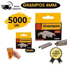 Kit 5000 Grampos 8MM Galvanizado de Grampeador Profissional Tapeceiro Grampo