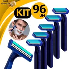 Kit 96 Barbeador 2 Lâminas Descartável Masculino Feminino Gilete Suave Corte Preciso Uso Diário